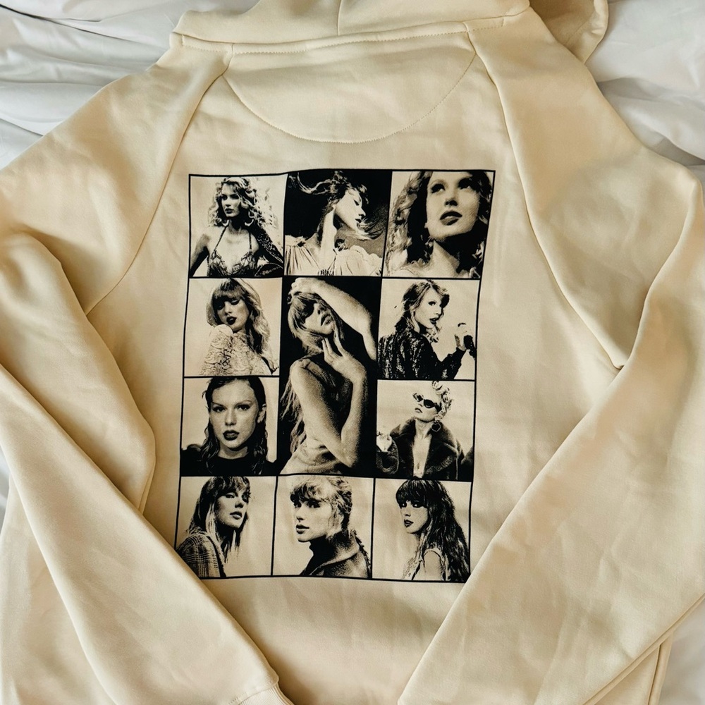 New Taylor Swift 2024 Eras Tour Cream Hoodie Sweatshirt (with Tortured Poets)